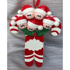 Candy Cane Ornament with 5